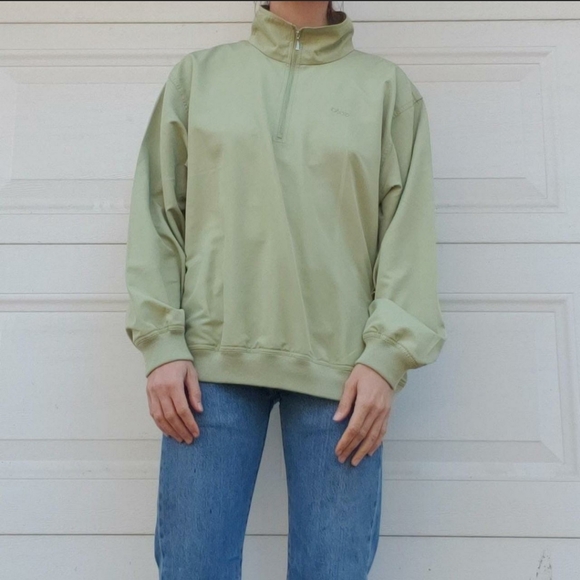 Izod Women's Mint Green Quarter Zip XL Pull Over - Picture 5 of 9